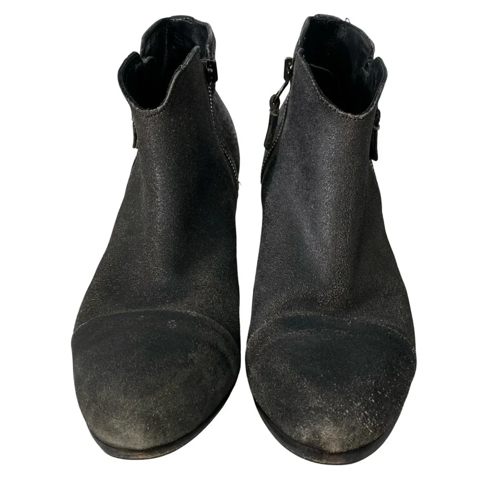 Rag & Bone Margot Ankle Boots Womens Size 9 Waxed Suede Gray Heeled Booties Grey